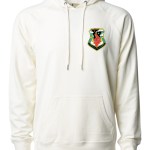 Unisex Lightweight Loopback Terry Hooded Pullover - BONE - Strategic High Command Patch Hoodie